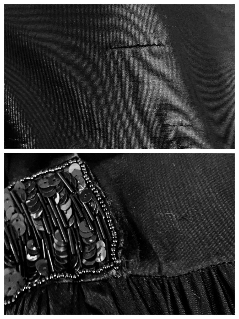 90s Y2K Vintage Bebe Backless Black Midi Dress. S/M. Cocktail Party Beaded Prom - Picture 11 of 11